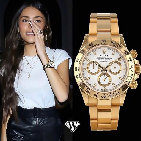 madison beer yellow gold watch.